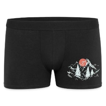 Crimson Sun over Alpine Pines - Men's Boxer Shorts - black - Front