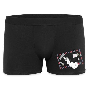 Cadre Airmail avec icône d’avion Letters & Mail - Boxer Homme - noir - Devant