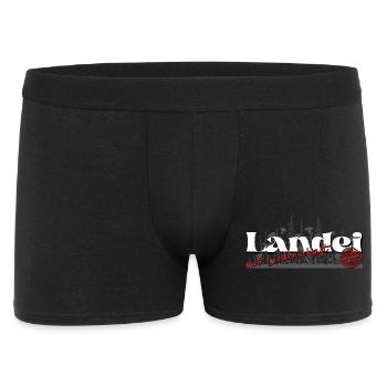 Spruch - Landei mit Leidenschaft/ Landwirt - Männer Boxer Shorts - Schwarz - Vorne