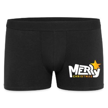merry christmas font Schrift graffiti Stern xmas - Männer Boxer Shorts - Schwarz - Vorne