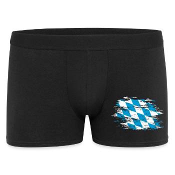 Bayern Flagge used - Männer Boxer Shorts - Schwarz - Vorne
