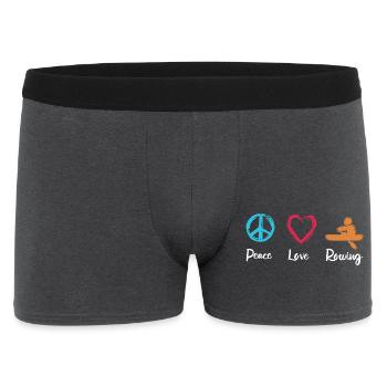 Paix, Amour, Aviron - Boxer Homme - charbon - Devant