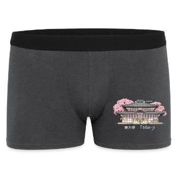 Nara Todai-ji, World Heritage, Temple in Japan Drawing - Men's Boxer Shorts - charcoal grey - Front