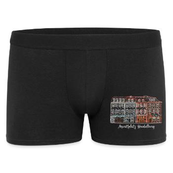 Heidelberg Marktplatz, Süddeutschland Handzeichnun - Männer Boxer Shorts - Schwarz - Vorne