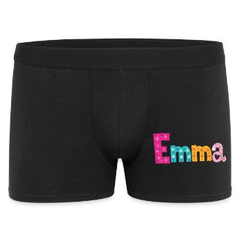 Personalisierter Emma-Name - Männer Boxer Shorts - Schwarz - Vorne