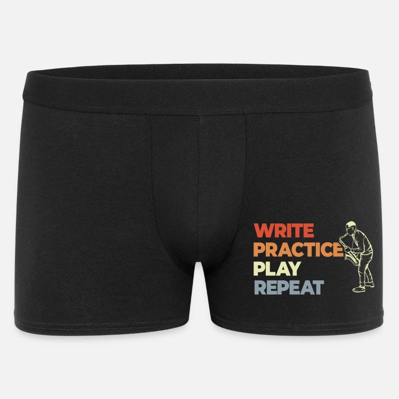 Write Practice Play Repeat - Männer Boxer Shorts - Schwarz
