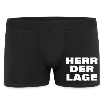 HERR DER LAGE - Männer Boxer Shorts - Schwarz - Vorne