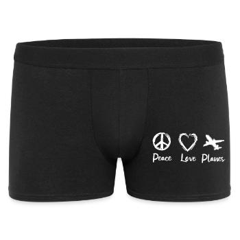 Peace Love Planes - Men's Boxer Shorts - black - Front