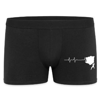 Bergsteiger auf einem Herzschlag-Pfad - Männer Boxer Shorts - Schwarz - Vorne