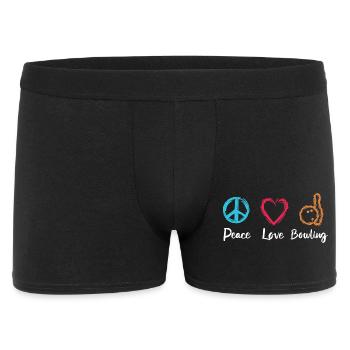 Frieden Liebe Bowling - Männer Boxer Shorts - Schwarz - Vorne
