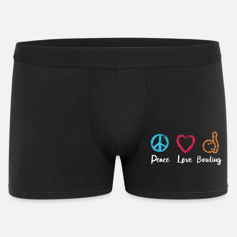 Frieden Liebe Bowling - Männer Boxer Shorts - Schwarz