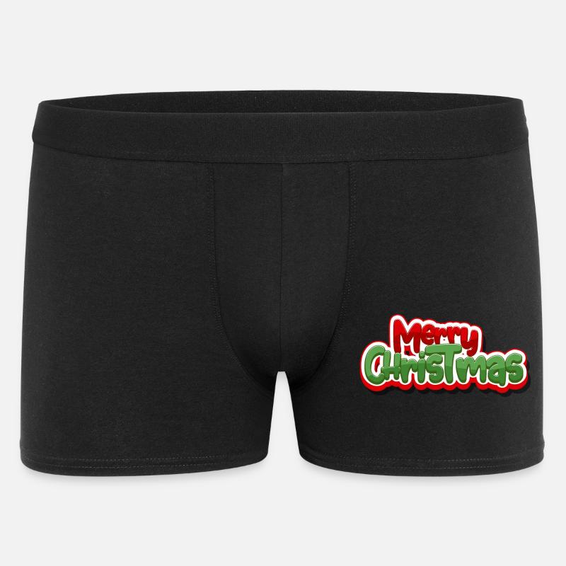 Frohe Weihnachten Bold Script Grafik - Männer Boxer Shorts - Schwarz
