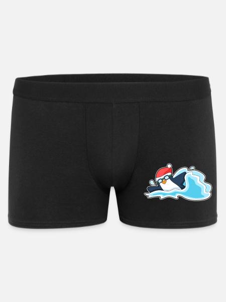 Pingouin Noël baignade - Boxer Homme - noir