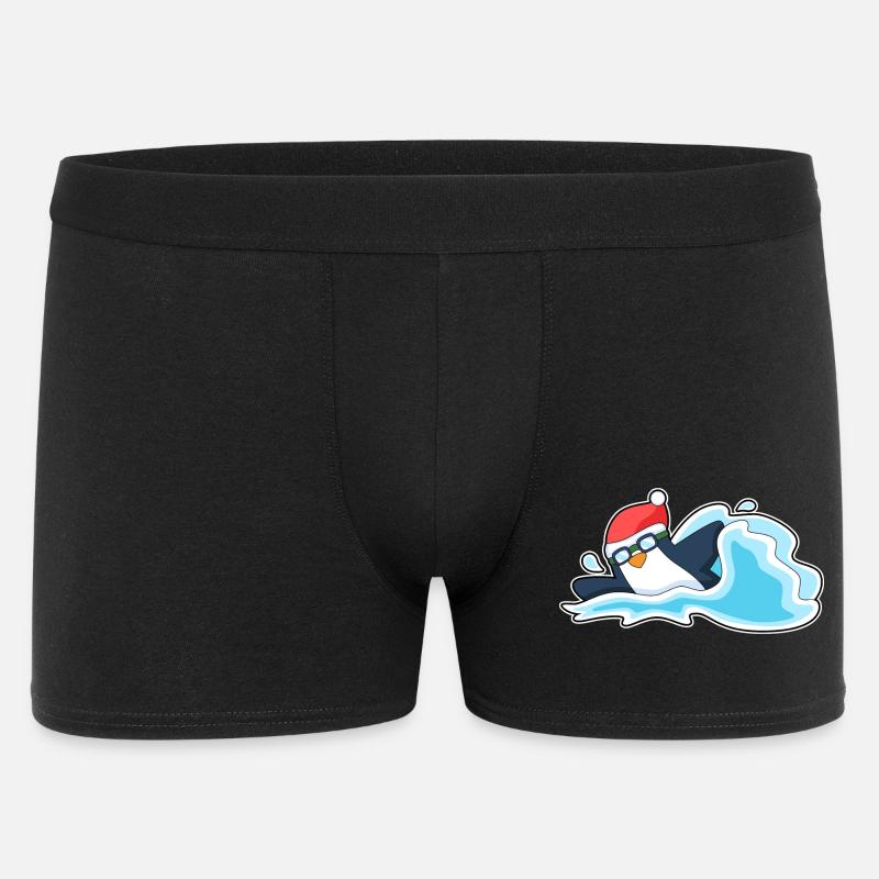 Pingouin Noël baignade - Boxer Homme - noir