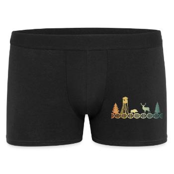 Hochsitz Jäger Jagen DNA - Männer Boxer Shorts - Schwarz - Vorne