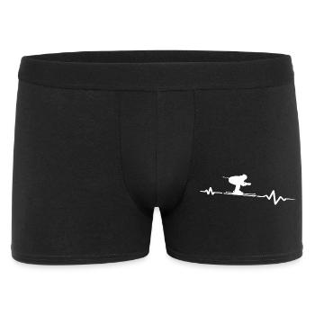 Rythme cardiaque Skieur alpin Passion Cardiogramme - Boxer Homme - noir - Devant