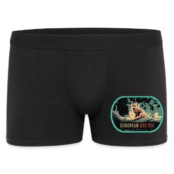Illustration Europäischer Rotfuchs, Wilde Schönheit - Männer Boxer Shorts - Schwarz - Vorne