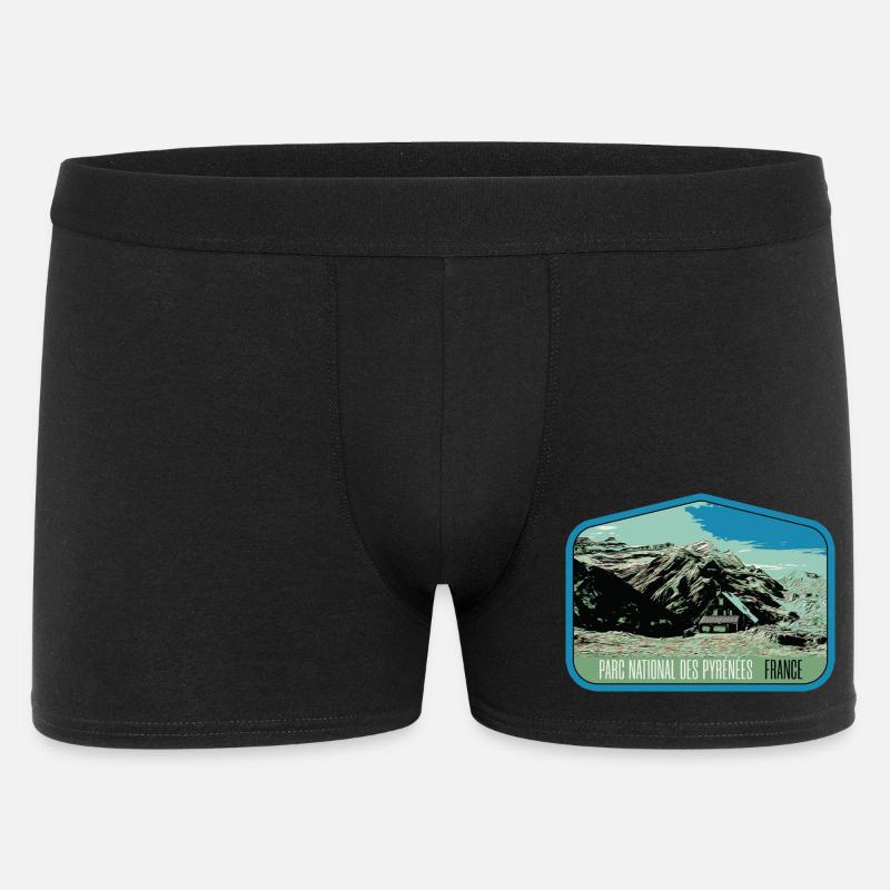 Pyrenees Landscape Escutcheon: Authentic Nature - Men's Boxer Shorts - black