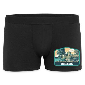 Brière Landscape Badge: Authentische Natur - Männer Boxer Shorts - Schwarz - Vorne