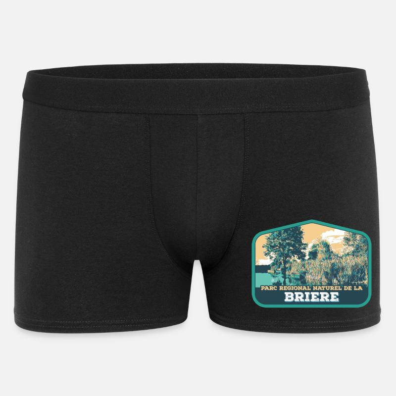 Brière Landscape Badge: Authentische Natur - Männer Boxer Shorts - Schwarz