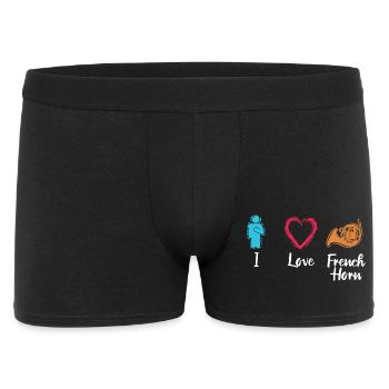 Ich liebe Waldhorn - Männer Boxer Shorts - Schwarz - Vorne