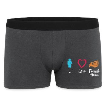 I love French horn - Men's Boxer Shorts - charcoal grey - Front