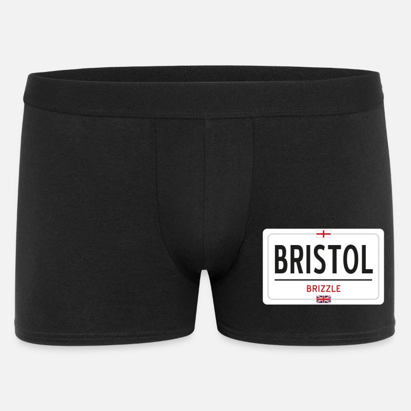 Ortsschild von Bristol - Männer Boxer Shorts - Schwarz