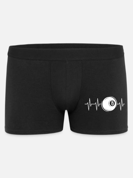 Heartbeat Billiards Pool 8 Ball Ball Pulse Symbol - Men's Boxer Shorts - black