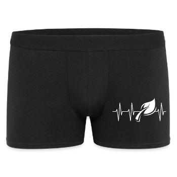 battement de coeur, vert, feuille, forêt, icône, pouls, graphique - Boxer Homme - noir - Devant