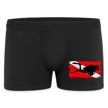 Silhouette de plongée sur drapeau rouge - Boxer Homme - noir - Devant