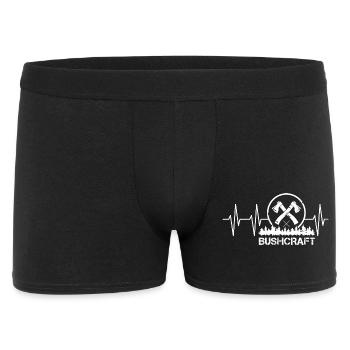 Bushcraft heartbeat icon pulse forest axe survival - Men's Boxer Shorts - black - Front