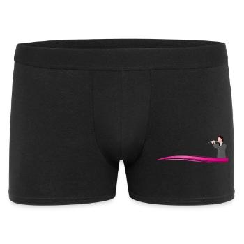 Flötist auf Welle | Flute player on a wave - Männer Boxer Shorts - Schwarz - Vorne