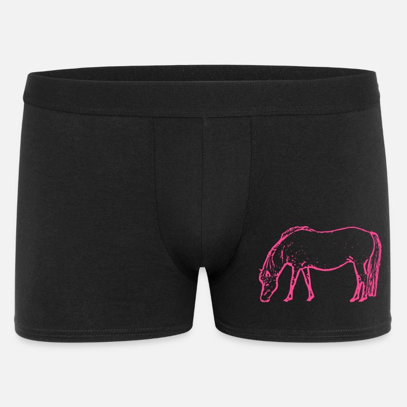 Pferd rosa pink - Männer Boxer Shorts - Schwarz