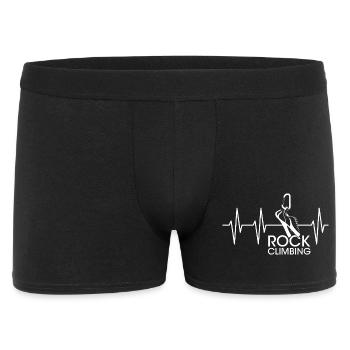 Rock Climbing Pulse Heartbeat Climbing Shoes Symbol - Men's Boxer Shorts - black - Front