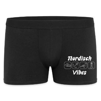 Nordisch Vibes - Nordsee - Ostsee - Männer Boxer Shorts - Schwarz - Vorne