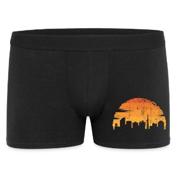 Coucher de soleil sur l’horizon doré - Boxer Homme - noir - Devant