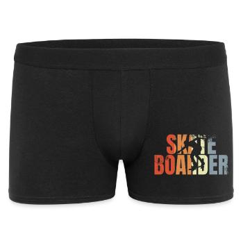 Retro Skateboarder - Männer Boxer Shorts - Schwarz - Vorne