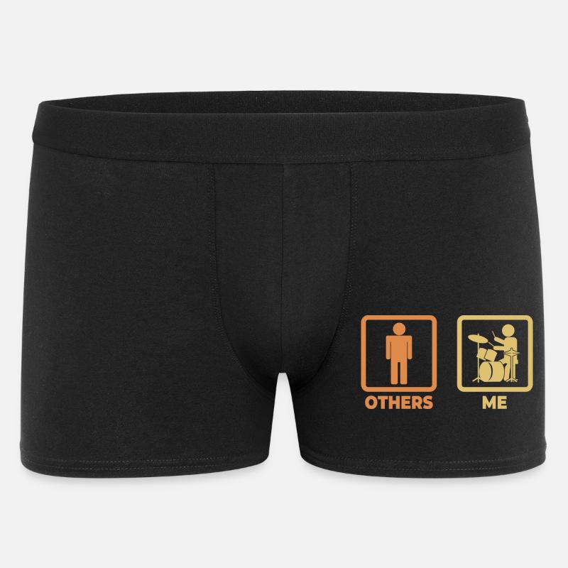 Drummer Strichmännchen - Männer Boxer Shorts - Schwarz