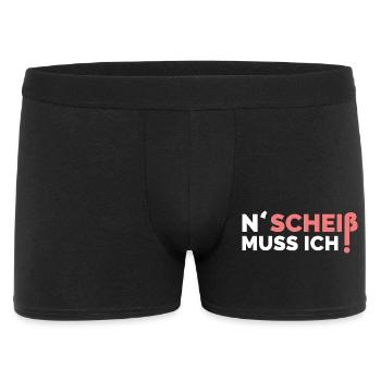 n scheiß muss ich lustige sprüche symbol icon - Männer Boxer Shorts - Schwarz - Vorne