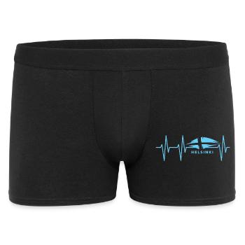 puls helsinki herzschlag finnland Symbol icon Logo - Männer Boxer Shorts - Schwarz - Vorne