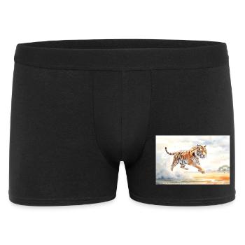 Tiger en action - Boxer Homme - noir - Devant