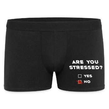 "Are you stressed? NO!!" Funny quote - Men's Boxer Shorts - black - Front