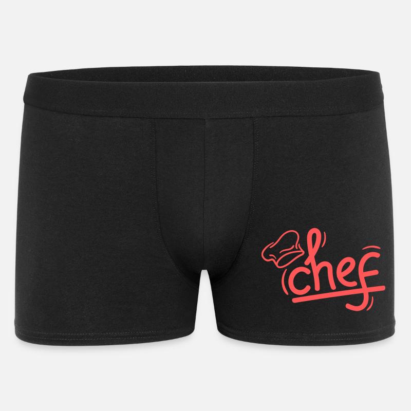 Red Chef Sketch Elegant - Männer Boxer Shorts - Schwarz