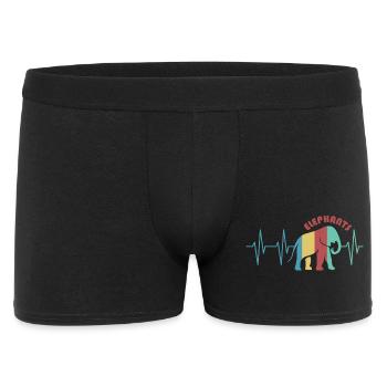 pouls éléphant coloré animaux tronc rétro couleurs icône - Boxer Homme - noir - Devant