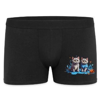 Cat Lovers in Blue Puddle - Men's Boxer Shorts - black - Front