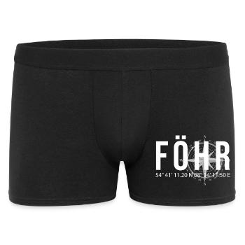 Koordinaten Föhr - Männer Boxer Shorts - Schwarz - Vorne