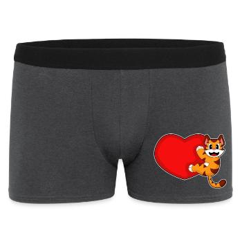 Tiger Herz - Männer Boxer Shorts - Anthrazit - Vorne