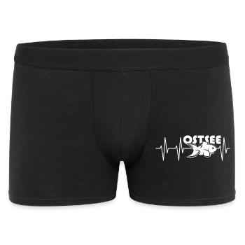 Ostsee Fisch Puls Fische Symbol See Meer Icon Logo - Männer Boxer Shorts - Schwarz - Vorne