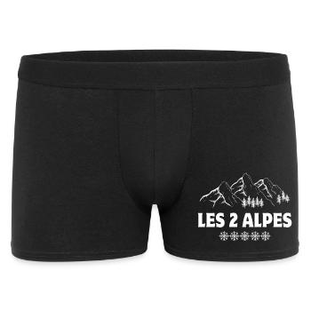 ski, station de ski, les 2 Alpes - Boxer Homme - noir - Devant