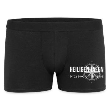 Koordinaten Heiligenhafen - Männer Boxer Shorts - Schwarz - Vorne